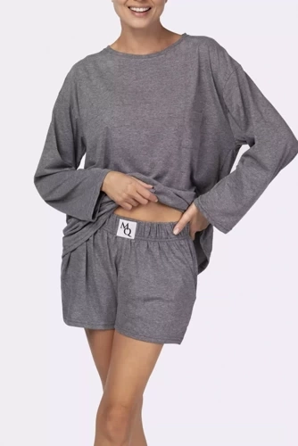 Piżama damska Joy longsleeve Mona melange