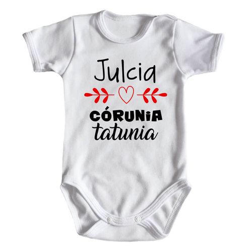 "Córunia tatusia z imieniem" body długi rękaw Moocha czarny