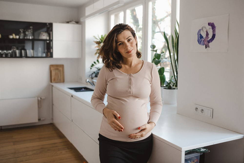 Bluzka ciążowa i do karmienia Tummy Milk&Love beżowy