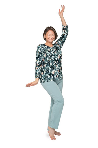 Piżama damska 201 Maria III Martel - czarny turkusowy 21