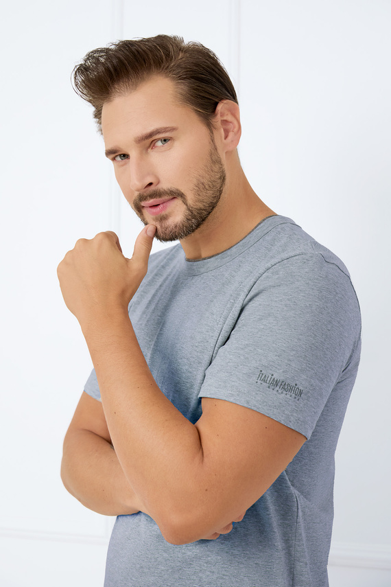 Piżama Męska krótki rękaw, spodenki Krystian Italian Fashion - melanż