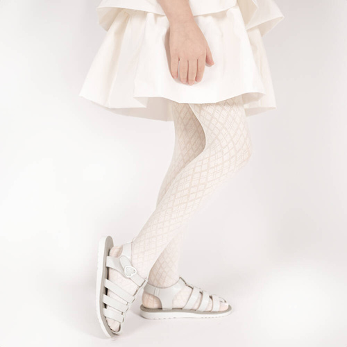 Rajstopy żakardowe W2 141803 Nicol - kremowy