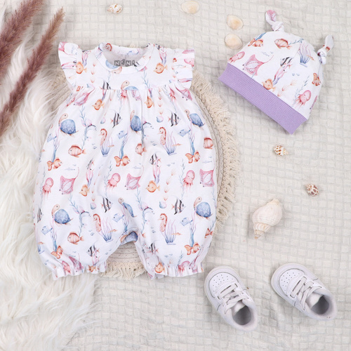 Nini Rampers Underwater World – organiczna bawełna, lekki rampers dla niemowląt