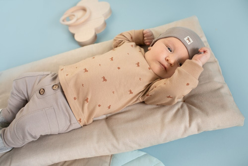 Bluzka z długim rękawem Wooden Pony Pinokio - brąz druk