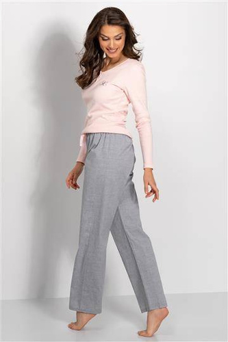 Piżama damska Linda Momenti Per Me pink-grey