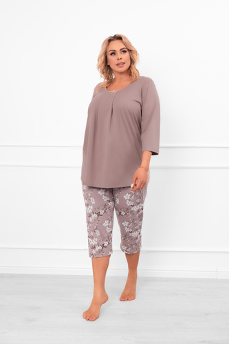 Piżama damska Oszima – kwiatowy akcent i naturalna bawełna Italian Fashion
