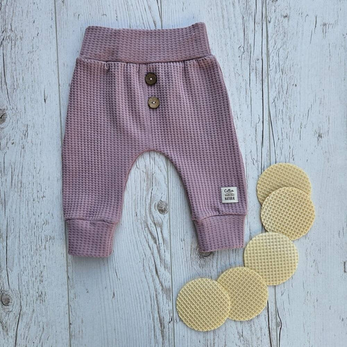 Spodnie niemowlęce dresowe "Natural Waffel" Makoma pink