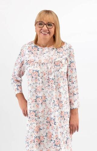 Koszula nocna damska Bogna 204 ll Martel morelowy-biały