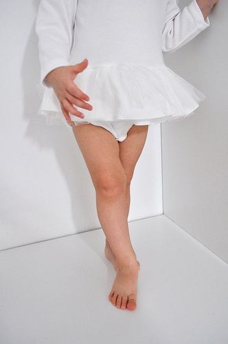 551219107 Sukienko-body długi rękaw "Prima balerina" Oscar Kids - ecru