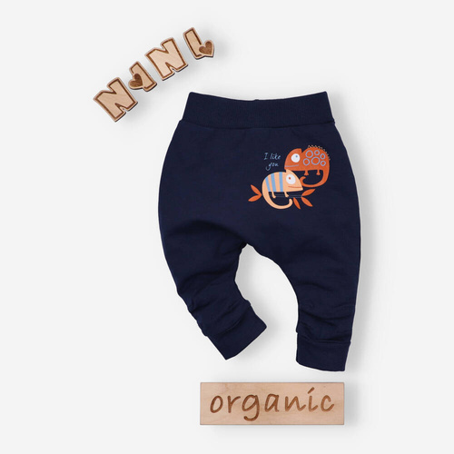 Spodnie dresowe z bawełny organicznej Kameleon Nini granatowy