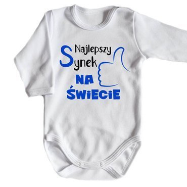 "Najlepszy SYNEK na świecie" body długi rękaw Moocha biały