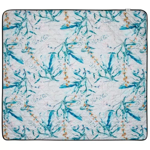 Koc piknikowy Kwiaty Eurofirany turkusowy