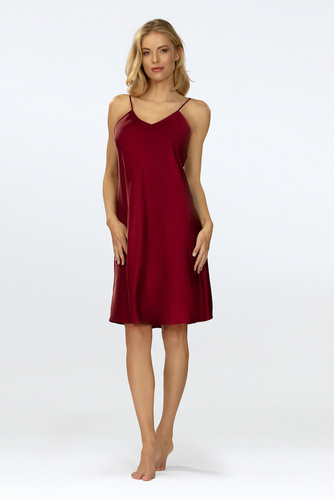 Halka satynowa Amina koszulka damska DKaren - bordo