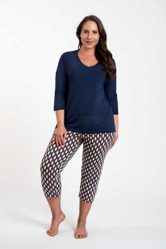 Piżama Damska 3/4 rękaw, 3/4 spodnie Milda Italian Fashion