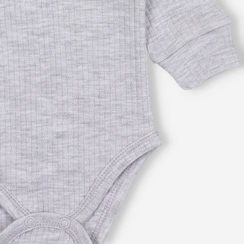 Body rozpinane z dzianiny prążkowej Lagarto Verde - szary