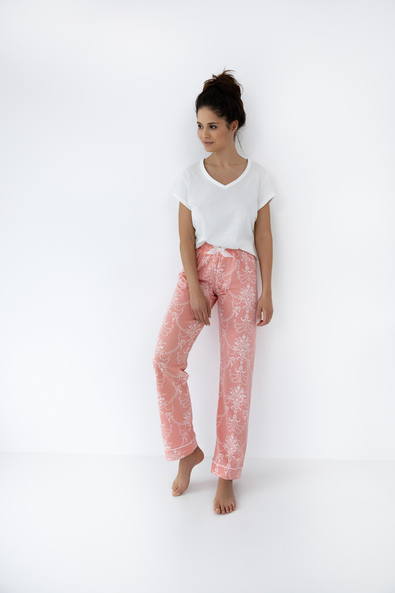 Piżama damska Kalina Sensis - ecru-łososiowy