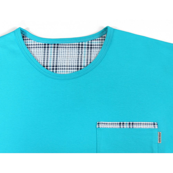 Bawełniana piżama męska z długim rękawem 2379/27 Sesto Senso - turkusowy