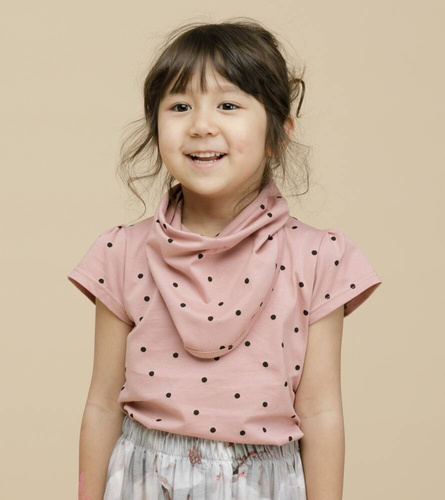 Chustka dla dziewczynki Tres Bien Pinokio - róż groszki