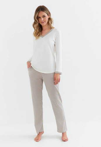 Piżama damska Interlock 127 Cana - ecru