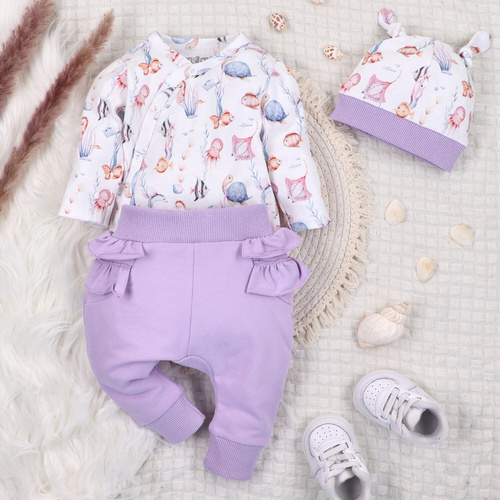 Nini Body Underwater World – organiczna bawełna, kopertowe, dla niemowląt