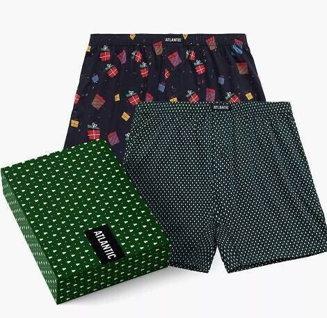 Bokserki męskie 2GMB-006  Atlantic - granatowy- szmaragdowy