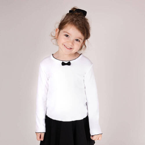 163568 Magia Świąt Bluzka z długim rękawem Nicol - czarna kokardka