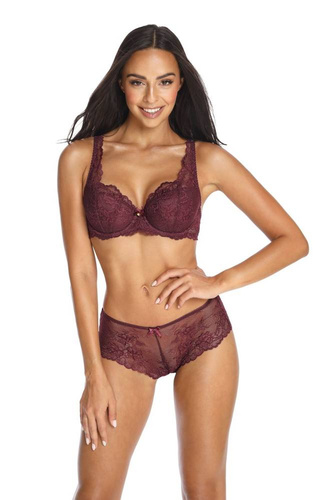  Biustonosz Usztywniany Full Cup M-3344/22 Cora  Mat bordowy