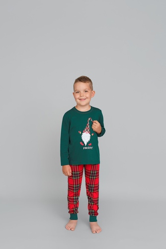 Piżama dziecięca Narwik talian Fashion- czerwony/druk 