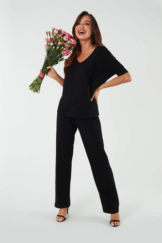 Spodnie damskie długie Soler Italian Fashion - czarny 