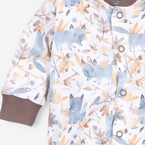 Pajacyk z bawełny organicznej Skarby Jesieni Nini druk