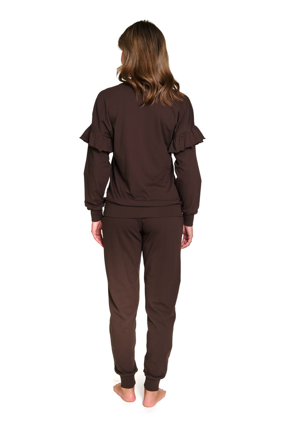 Doctor Nap 4351 – Komplet damski 100% bawełna | Bluza z falbankami + joggery