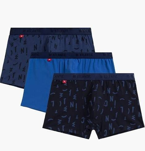 Bokserki męskie 3MH-182  A'3  Atlantic - niebieski - granatowy