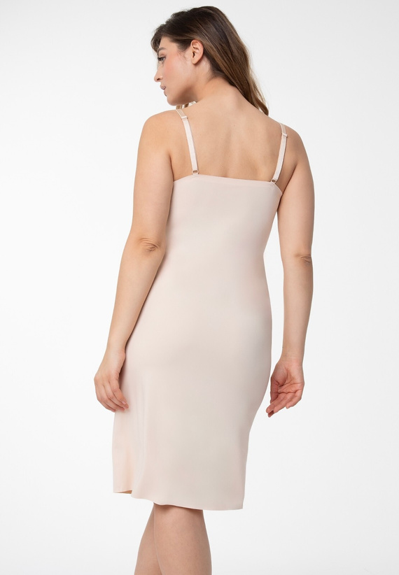 Beżowa halka Julimex Soft & Smooth Long – gładka, elastyczna, idealna pod sukienki