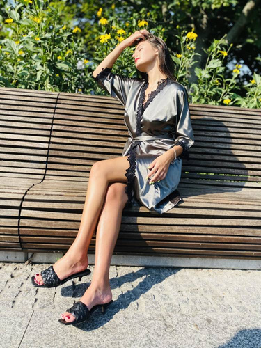 Szlafrok damski 929 Kleoree De Lafense - szary 