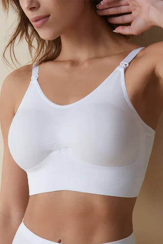 Jana Selene biały – biustonosz do karmienia bez fiszbin z bawełny