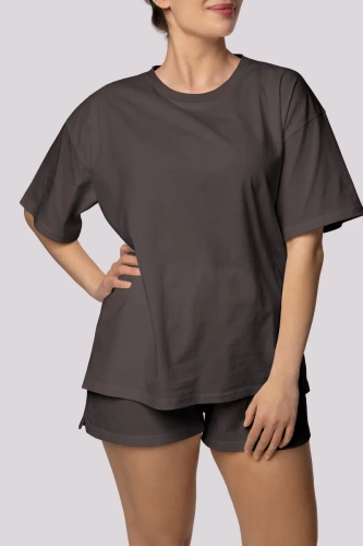 Piżama damska Bliss shortsleeve Mona grafitowy 