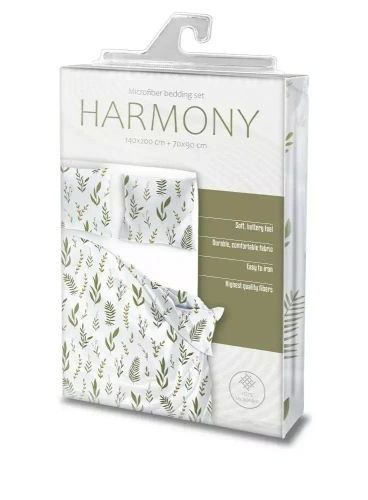 Pościel z mikrofibry Harmony 2 liście Faro zielony 