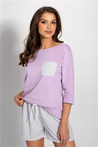 Piżama damska Lily Momenti Per Me lila-grey