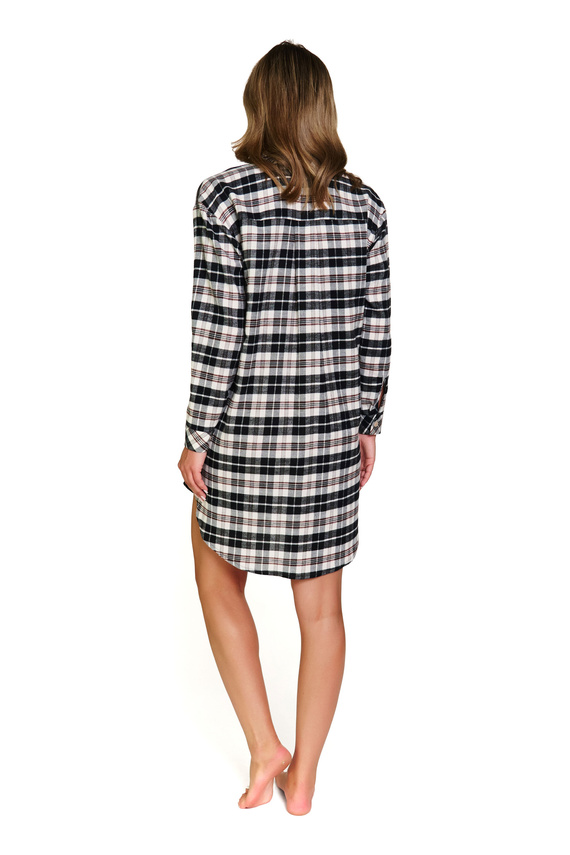 Koszula nocna damska 7336 Doctor Nap – bawełna, flanela, krata, guziki