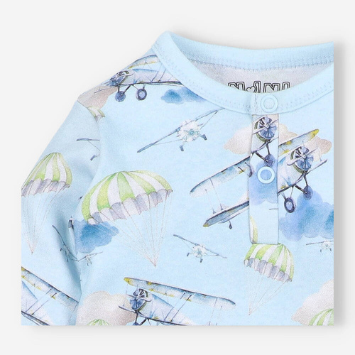 Pajacyk chłopięcy bez stópek Samoloty Nini druk