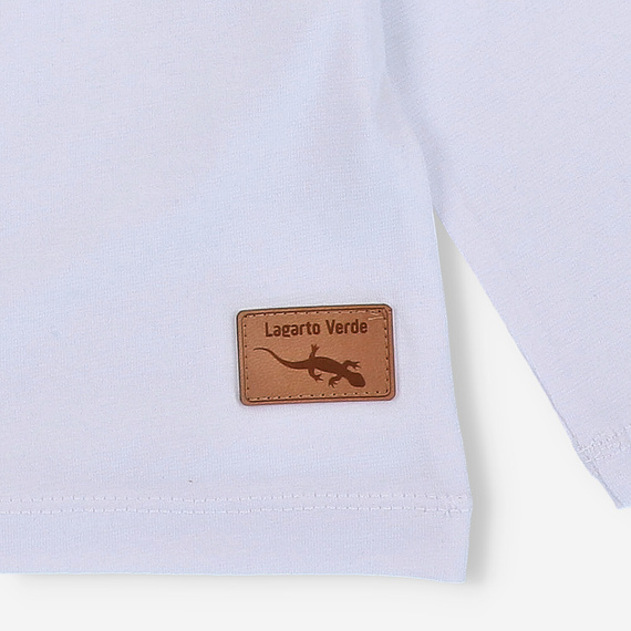 Bluzka chłopięca z długim rękawem KAR-1010/BIA Lagarto Verde biały