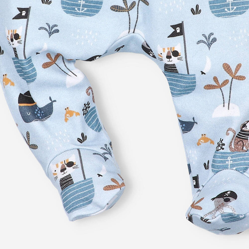 Półśpiochy z bawełny organicznej Piraci Nini druk