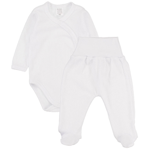 Komplet body z półśpiochem ażur warkocz Martex biały