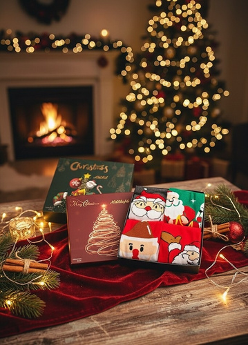 M898 Wik – świąteczny zestaw 4 skarpet unisex w pudełku