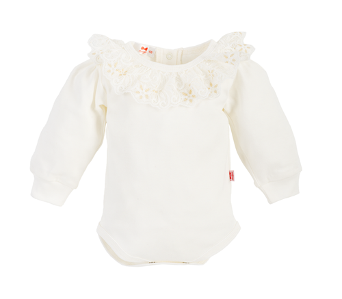 Body z kołnierzykiem długi rękaw 331E La Bonita Marija - ecru