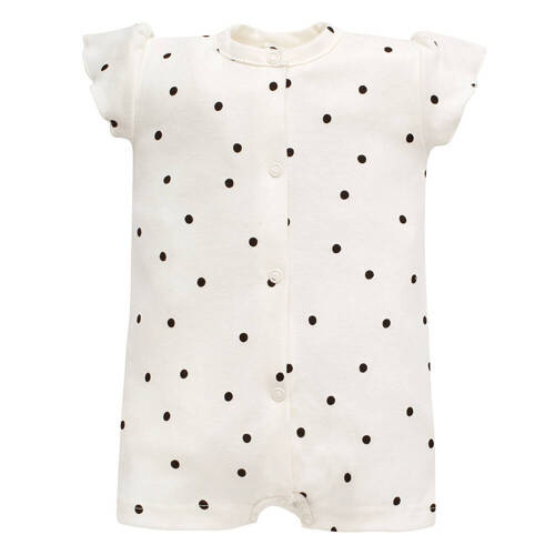 Rampers niemowlęcy rozpinany Tres Bien Pinokio - ecru groszki
