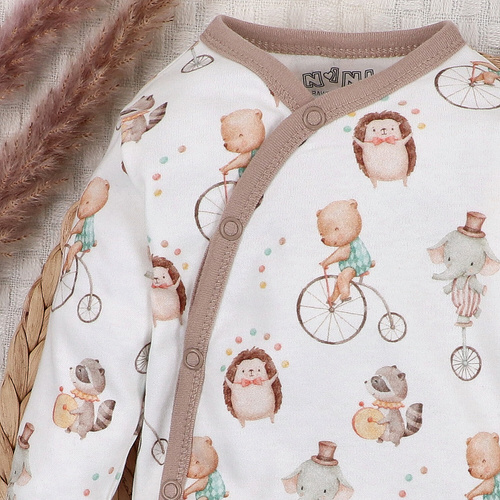 Nini Circus – body niemowlęce kopertowe z organicznej bawełny, antyalergiczne, polska produkcja