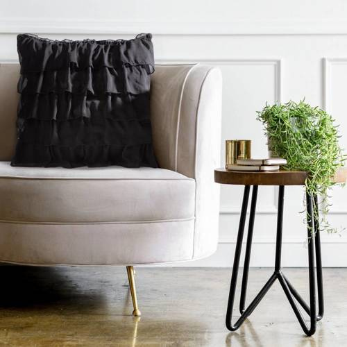 Poszewka dekoracyjna Daisy z falbanami Eurofirany czarny