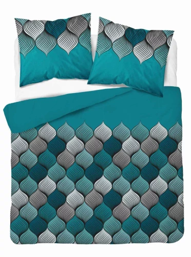 Pościel satynowa Orientalna mozaika 5226 A Detexpol turkusowy