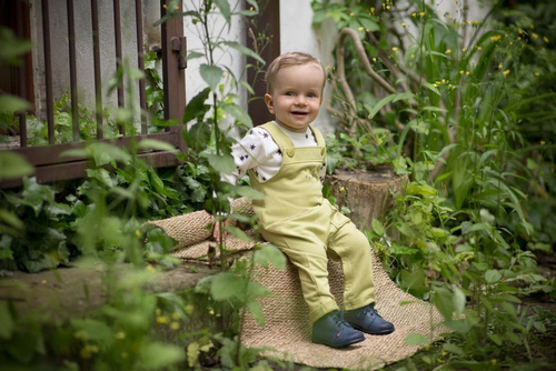"Stay Green" Ogrodniczki niemowlęce  Pinokio - zielone